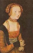 Lucas Cranach The Princesses Sibylla, Emilia and Sidonia of Saxony (Detail of portrait of Sidonia Sweden oil painting artist